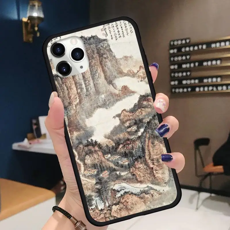 Chinese ink landscape painting Phone Case for iPhone 11 12 pro XS MAX 8 7 6 6S Plus X 5S SE 2020 XR Soft silicone Funda shell
Chinese ink landscape painting Phone Case for iPhone 11 12 pro XS MAX 8 7 6 6S Plus X 5S SE 2020 XR Soft silicone Funda shell