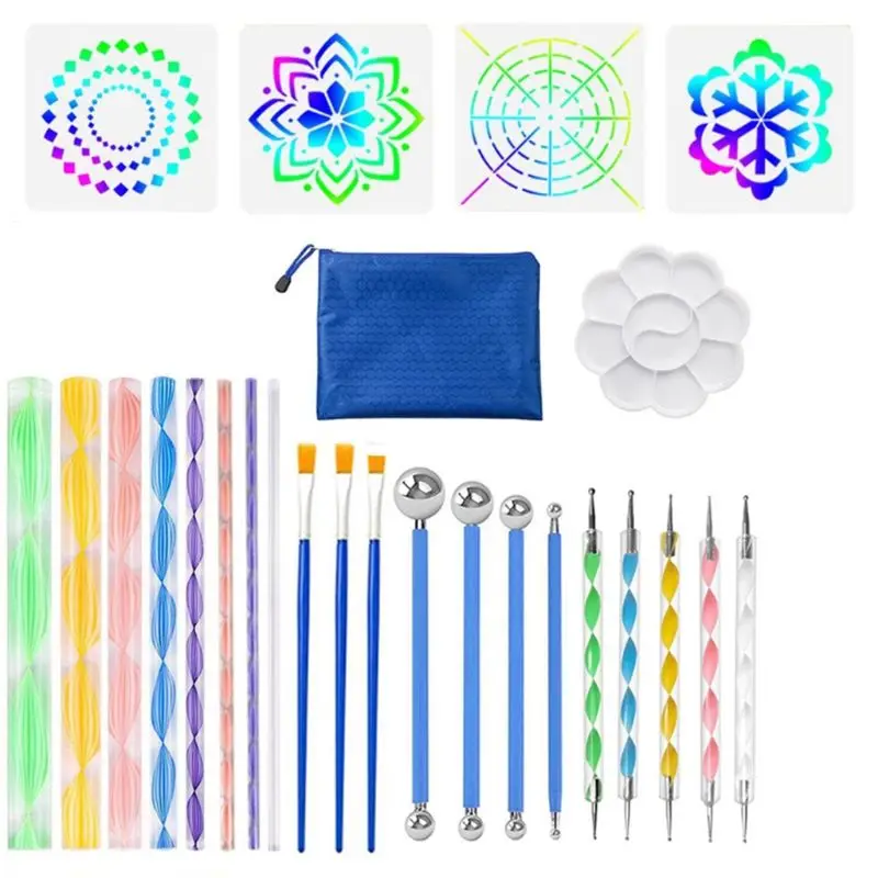 25Pcs/Set Mandala Dotting Pen Tools for Painting Stone with Stencils Template Point Brush Paint Stick
25Pcs/Set Mandala Dotting Pen Tools for Painting Stone with Stencils Template Point Brush Paint Stick