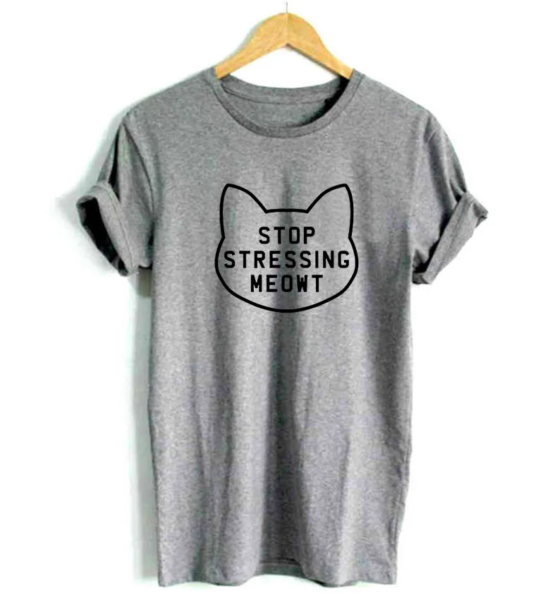 Stop Stressing Meowt Love Cats Women Tshirt Cotton Casual Funny Shirt for Lady White Black Top Tee Harajuku Hipster
Stop Stressing Meowt Love Cats Women Tshirt Cotton Casual Funny Shirt for Lady White Black Top Tee Harajuku Hipster