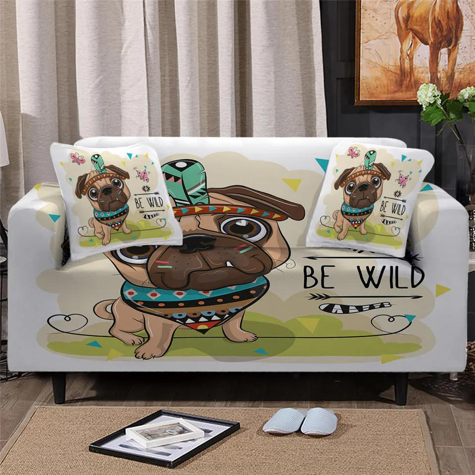 Cute Pug Sofa Cover Living Room Combination Couch Cover Double Sofa Slipcovers 3 Cushion Couch Easy Clean Furniture Accessories 
Cute Pug Sofa Cover Living Room Combination Couch Cover Double Sofa Slipcovers 3 Cushion Couch Easy Clean Furniture Accessories