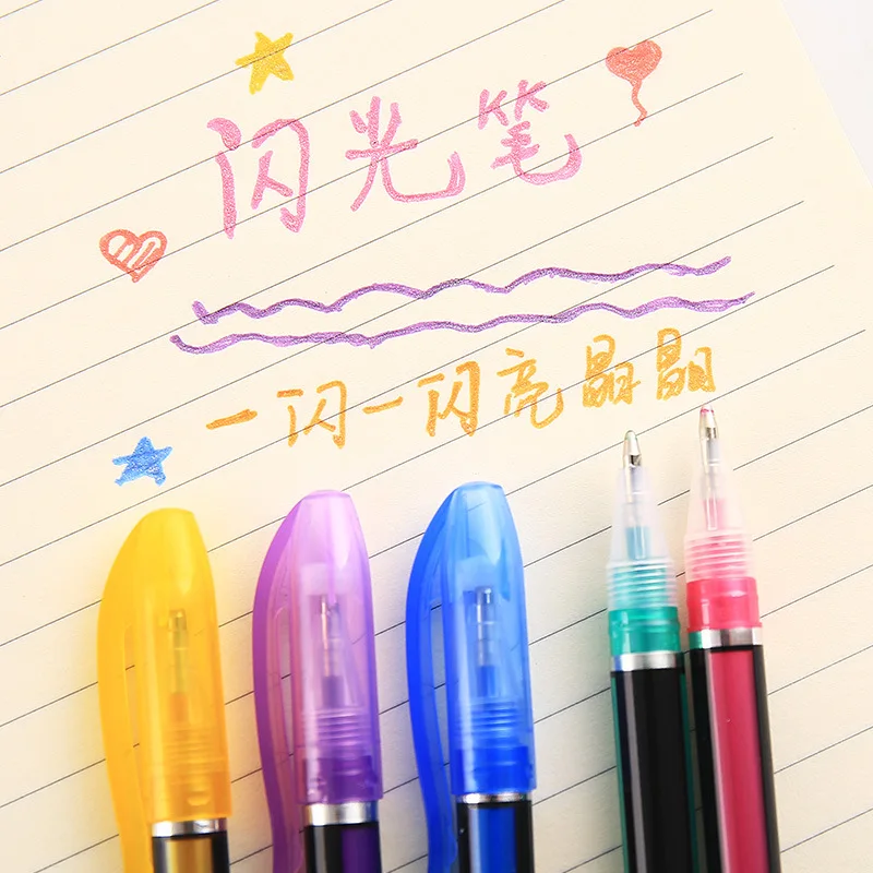 Набор гелевых ручек для детей и взрослых 12 цветов ручки с блестками г |
