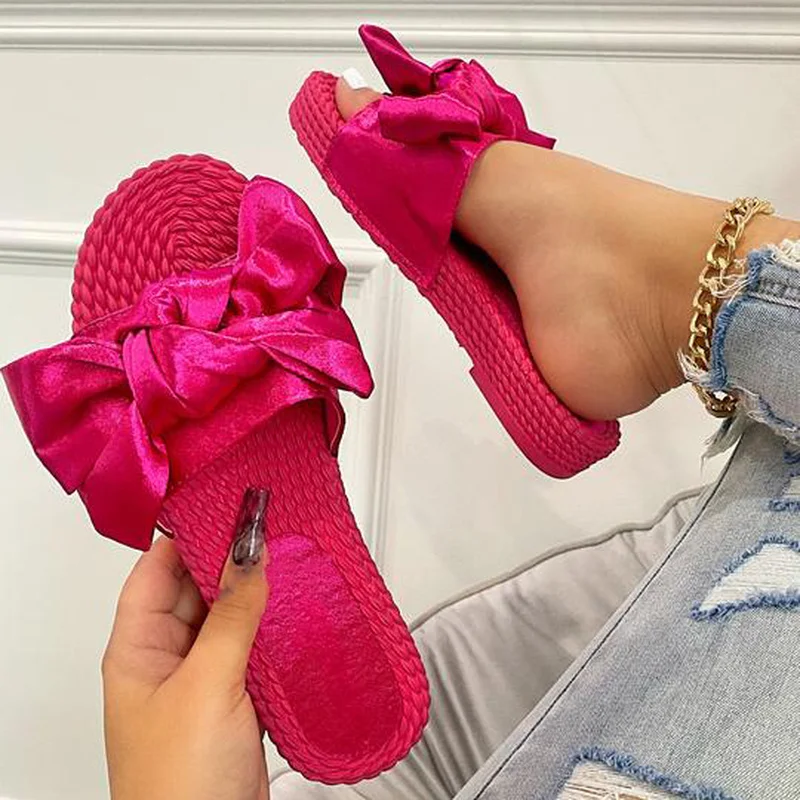 Trendy Sweet Women Slippers Hemp Sole Platform Flat Low Heel Flock Butterfly Knot Casual Cute Slides Outdoor Beach Ladies Shoes
Trendy Sweet Women Slippers Hemp Sole Platform Flat Low Heel Flock Butterfly Knot Casual Cute Slides Outdoor Beach Ladies Shoes
