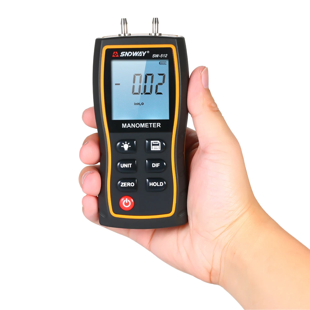 SNDWAY SW-512 Дифференциальный Манометр Ручной ЖК цифровой двухпортовый манометр