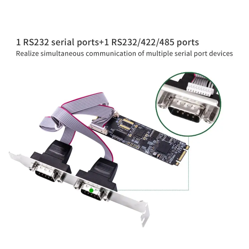 IOCREST M.2 B Ключ и M ключ к Rs232 Rs422 Rs485 Db9 последовательная портовая карта NGFF дополнительные карты малого