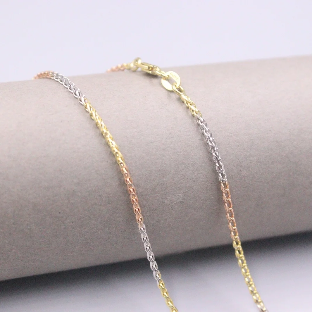 Au750 Real 18K Multi-tone Gold Chain Neckalce For Women Female 1.8mm Single Hollow Wheat Choker Gold Necklace 16''L Gift
Au750 Real 18K Multi-tone Gold Chain Neckalce For Women Female 1.8mm Single Hollow Wheat Choker Gold Necklace 16''L Gift