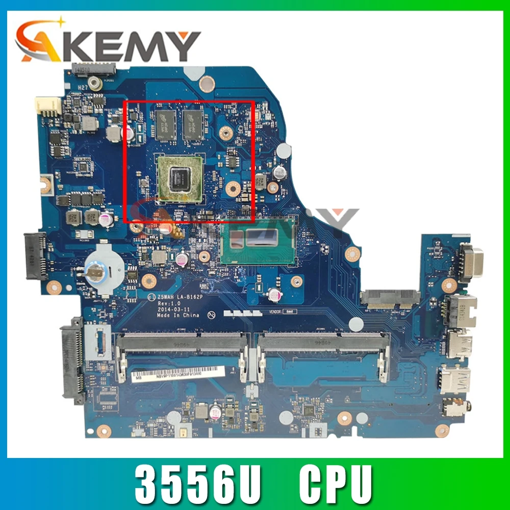 Akemy Laptop motherboard For ACER Aspire E1-572 Pentium 3556U Mainboard LA-B161P SR1E3 N15V-GM-S-A2 DDR3 
Akemy Laptop motherboard For ACER Aspire E1-572 Pentium 3556U Mainboard LA-B161P SR1E3 N15V-GM-S-A2 DDR3