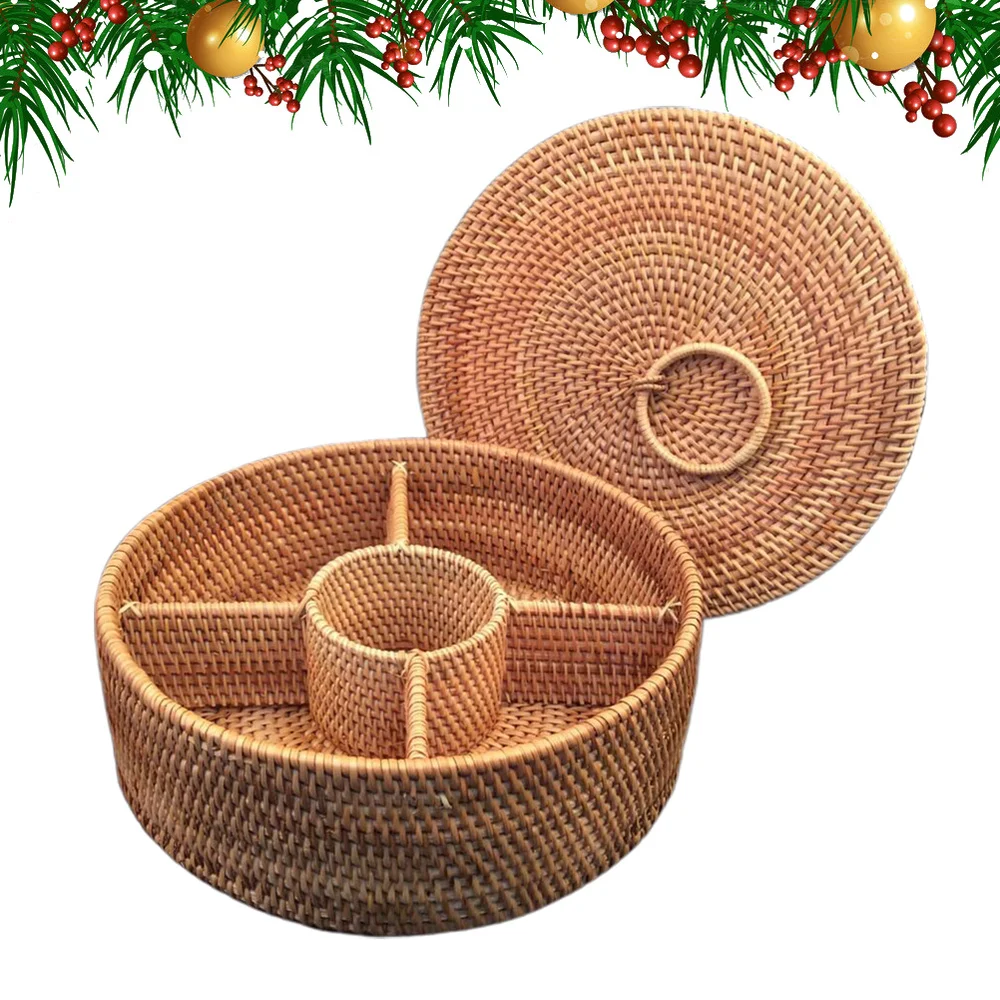 1PC Round Rattan Woven Storage Basket Fruit Food Sundries Picnic Organizer with Lid (Size)
1PC Round Rattan Woven Storage Basket Fruit Food Sundries Picnic Organizer with Lid (Size)