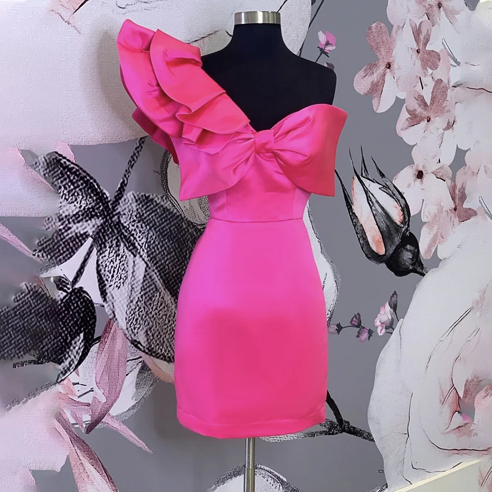 Party Mini Dress Ruffles One Shoulder Big Bowtie Patchwork Sexy Bodycon Women Vestido Celebrate Event Occasion Dinner Night Out
Party Mini Dress Ruffles One Shoulder Big Bowtie Patchwork Sexy Bodycon Women Vestido Celebrate Event Occasion Dinner Night Out
