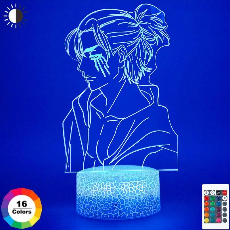Anime Attack on Titan Eren Yeager Figure Night Lamp 3D LED Night Light for Child Hoom Bedroom Cute Desk Decor Christmas Gifts
Anime Attack on Titan Eren Yeager Figure Night Lamp 3D LED Night Light for Child Hoom Bedroom Cute Desk Decor Christmas Gifts