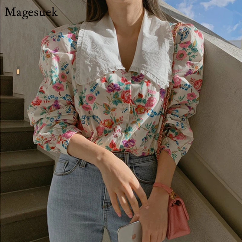2021 Loose Doll Collar Casual Long Sleeve Ladies Shirt Korean Puff Sleeve Women Top Autumn New Floral Printed Women Blouse 13975
2021 Loose Doll Collar Casual Long Sleeve Ladies Shirt Korean Puff Sleeve Women Top Autumn New Floral Printed Women Blouse 13975
