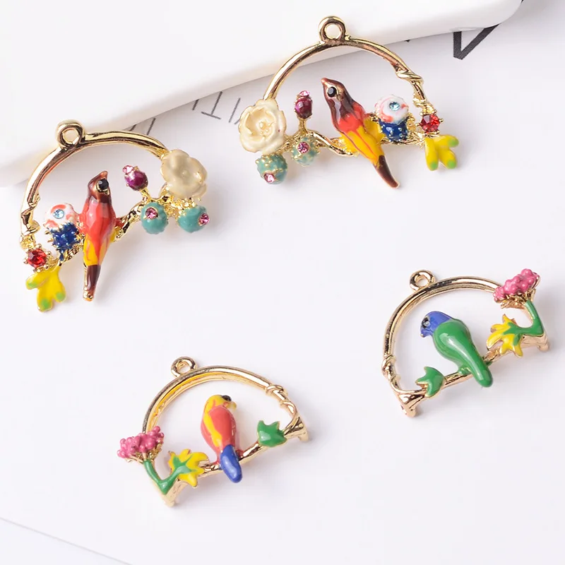 5 PCS Enamel Dripping Process Spring Color Pastoral Wind Dripping Oil Alloy Pendant Bird Branch Accessories Diy Hand-made
5 PCS Enamel Dripping Process Spring Color Pastoral Wind Dripping Oil Alloy Pendant Bird Branch Accessories Diy Hand-made