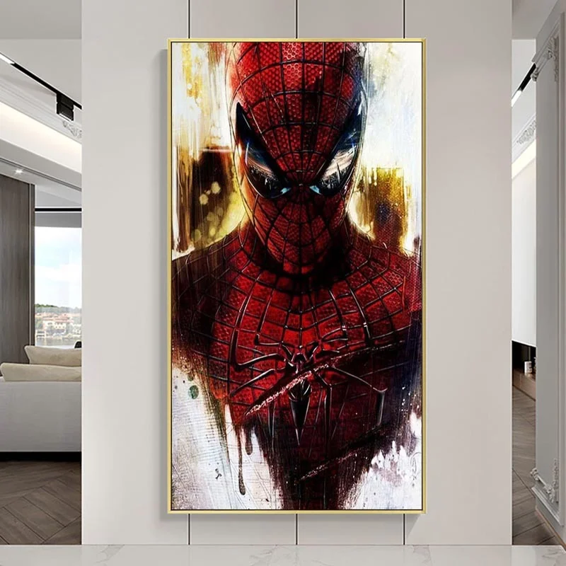 

Marvel Superhero Movie Avengers Spiderman Captain America Watercolor Canvas Painting Poster and Print Wall Art Living Room Decor