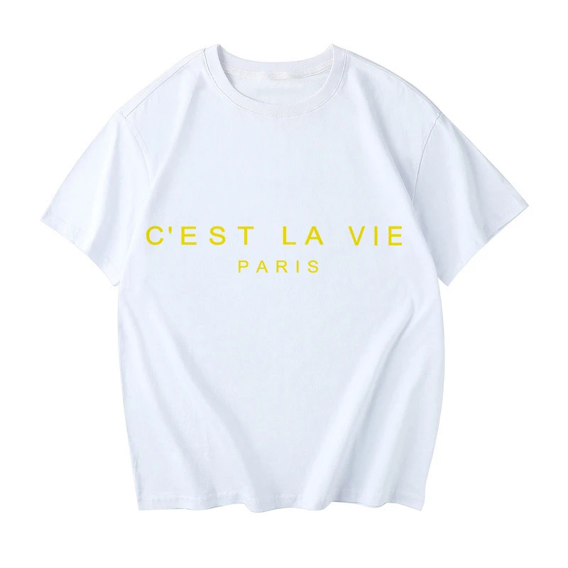 2021 Summer 100% Cotton T Shirts C'est La Vie Pari Letter Print Casual Tee Top Men Women Clothings
2021 Summer 100% Cotton T Shirts C'est La Vie Pari Letter Print Casual Tee Top Men Women Clothings