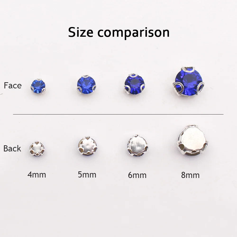 100pcs 3d Colorful glass Crystal With Silver claw settings 4-8mm Fancy colors Round shape Sew on rhinestone beads garment diy
100pcs 3d Colorful glass Crystal With Silver claw settings 4-8mm Fancy colors Round shape Sew on rhinestone beads garment diy