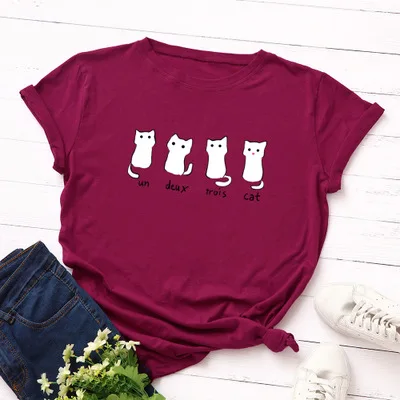 Casual Oversized T-shirt S-5XL Harajuku Short Sleeve Animal Print Tee Shirt Women Summer Clothes Cartoon Cat Basic Cotton Tops
Casual Oversized T-shirt S-5XL Harajuku Short Sleeve Animal Print Tee Shirt Women Summer Clothes Cartoon Cat Basic Cotton Tops