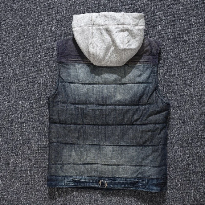 Casual Men Cotton Vest Winter Warm Slim Fit Hat Detachable Denim Sleeveless Jacket Vintage Single Breasted Pocket Waistcoat
Casual Men Cotton Vest Winter Warm Slim Fit Hat Detachable Denim Sleeveless Jacket Vintage Single Breasted Pocket Waistcoat