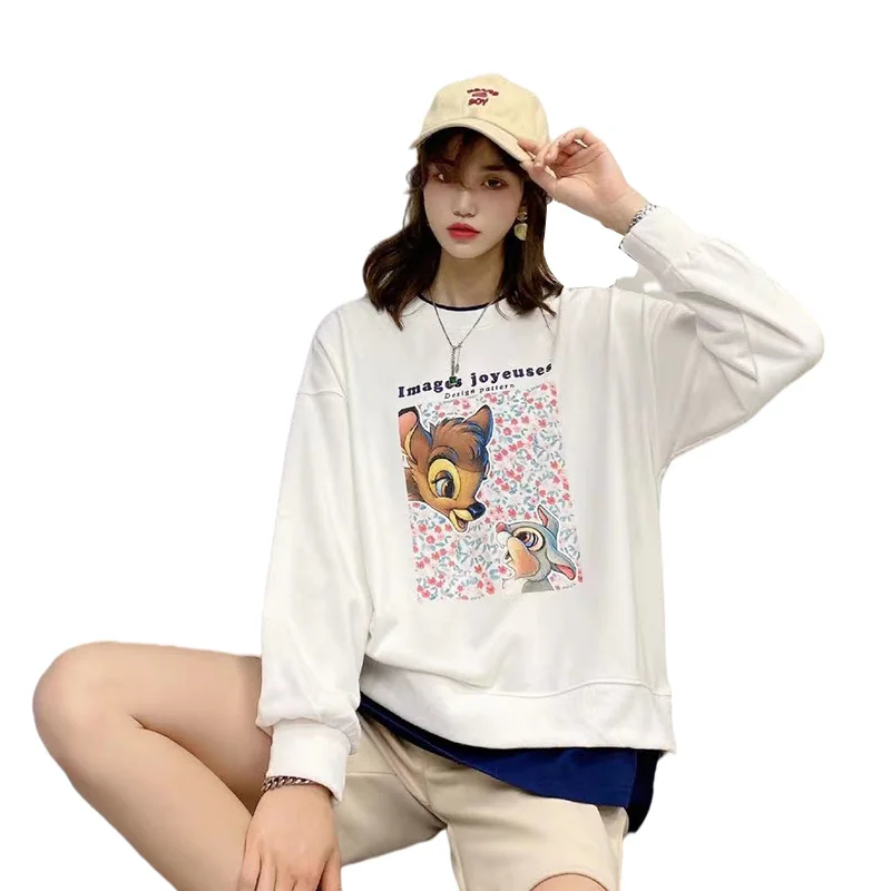 2021 autumn new women's printed round neck sweater women's loose fashion versatile design fake two-piece top trend
2021 autumn new women's printed round neck sweater women's loose fashion versatile design fake two-piece top trend