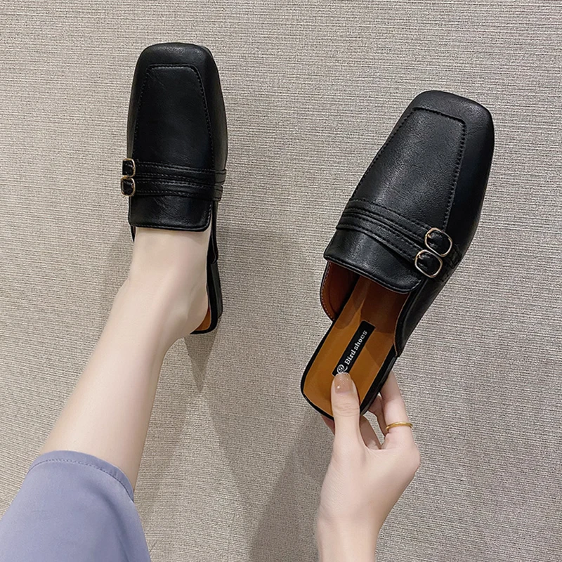 Cover Toe Shoes Slippers Casual Loafers Women Heels Pantofle Slides Luxury Flat High 2021 Basic Rome Spring Rubber Fashion PU
Cover Toe Shoes Slippers Casual Loafers Women Heels Pantofle Slides Luxury Flat High 2021 Basic Rome Spring Rubber Fashion PU