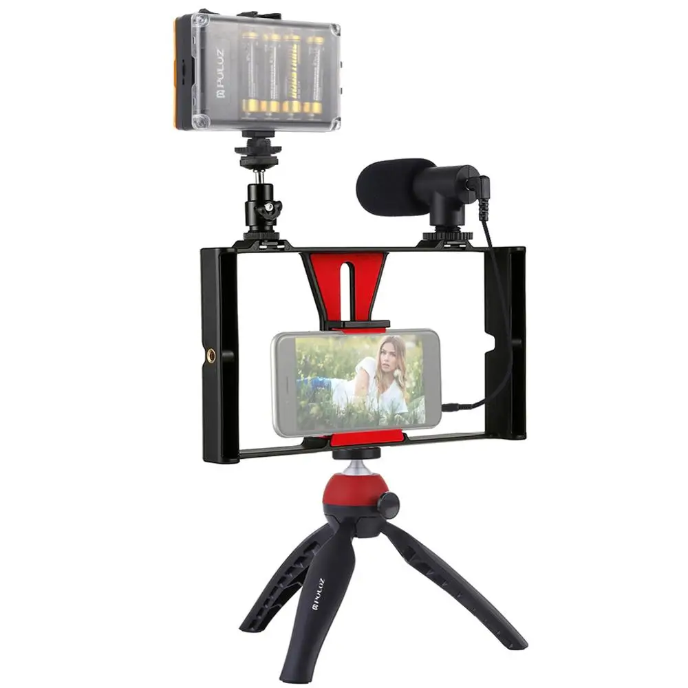 Смартфон vloging Rig набор профессиональных комплект 104 СИД светильник микрофон