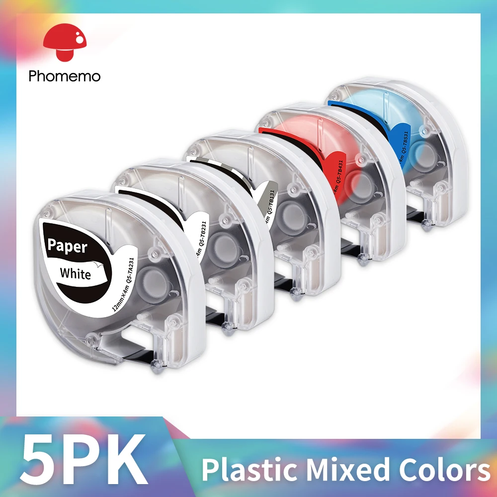 Label Tapes for Phomemo P12 Label Maker Refills Multiple Plastic/Paper/Farbic Laminated for Indoor Usage Black on Multicolour
Label Tapes for Phomemo P12 Label Maker Refills Multiple Plastic/Paper/Farbic Laminated for Indoor Usage Black on Multicolour
