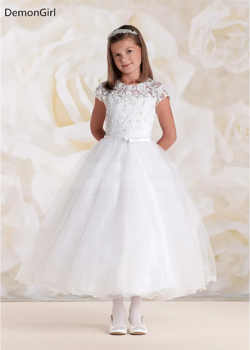 Beaded Lace Tulle Tea Length Wedding Flower Girl Dress Princess First Communion Dress Party Pageant Gown Zipper Back
Beaded Lace Tulle Tea Length Wedding Flower Girl Dress Princess First Communion Dress Party Pageant Gown Zipper Back
