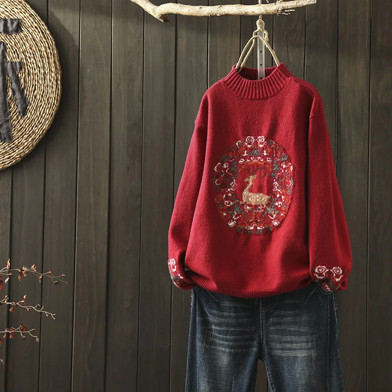 Flower Embroidery Knitted Women Sweater Pullovers O-Neck Long-Sleeved Casual All Match Female Pulls Outwear Tops
Flower Embroidery Knitted Women Sweater Pullovers O-Neck Long-Sleeved Casual All Match Female Pulls Outwear Tops