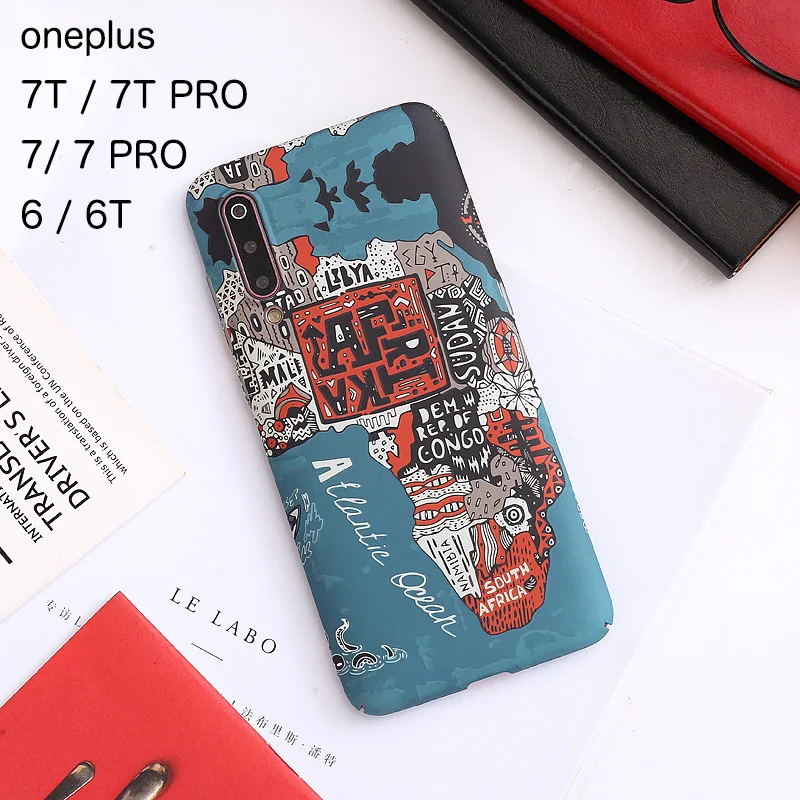 Многоцветный Африка Карта Пластик Жесткий Чехол для Oneplus 7T Pro 7 8 8T 9 PRO