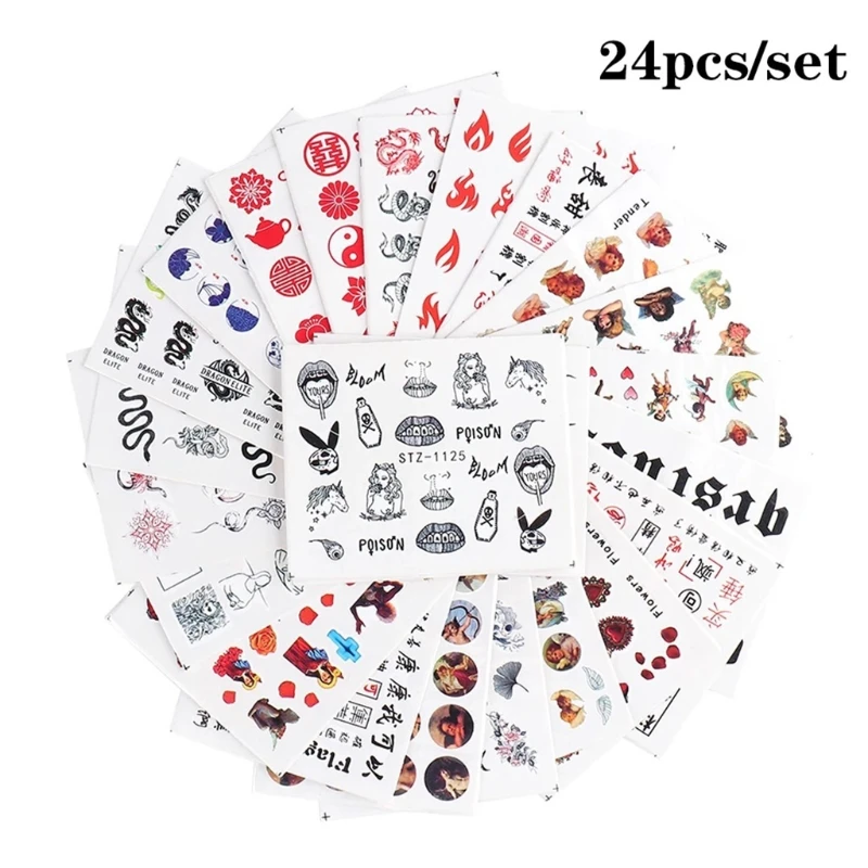 24pcs Nail Sticker Fashion Patterns Nails Art Stickers Decals Adhesive Tip DIY Manicure Decoration Home Salon Use
24pcs Nail Sticker Fashion Patterns Nails Art Stickers Decals Adhesive Tip DIY Manicure Decoration Home Salon Use