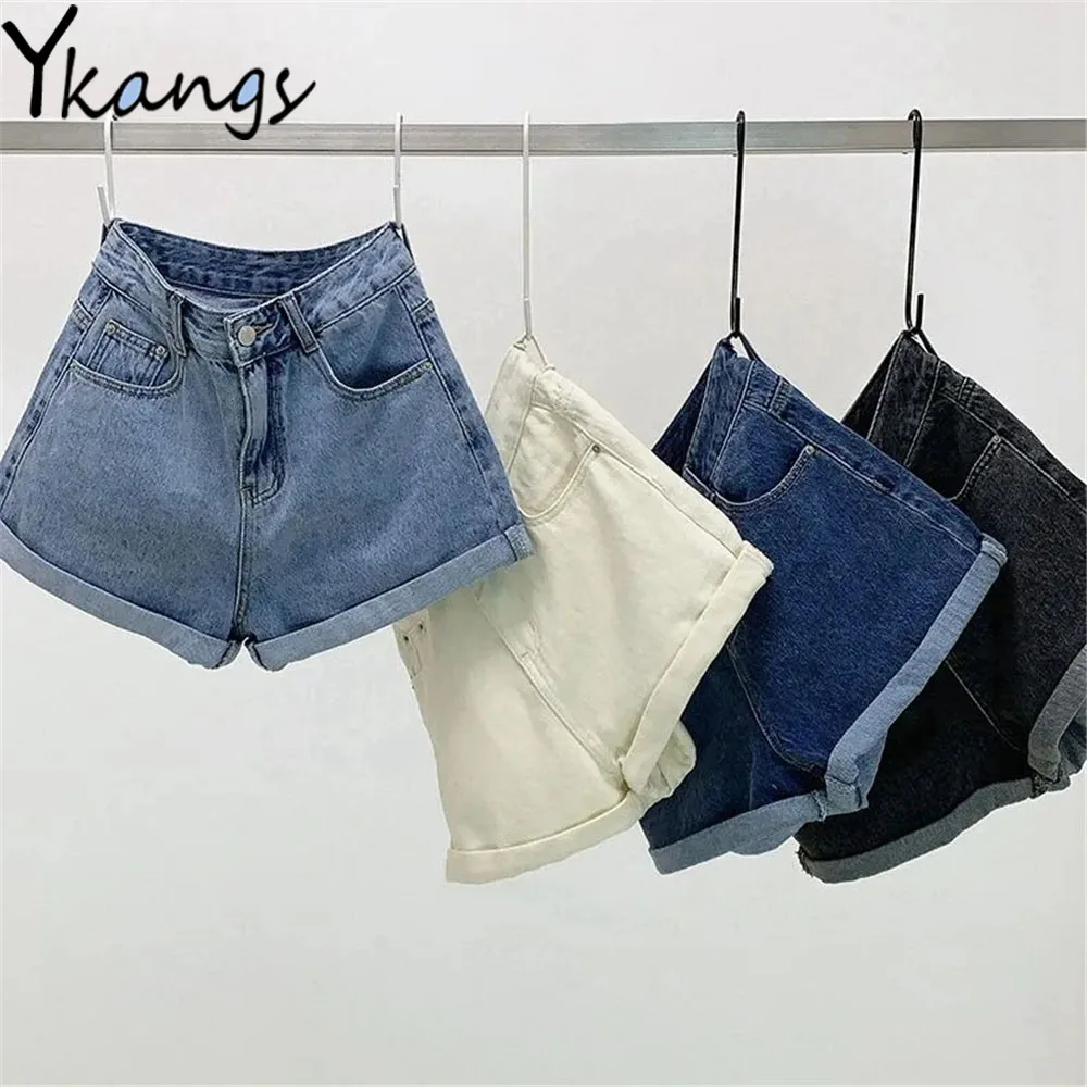 Solid Color Rolled Up Leg High Waist Denim Shorts Korean Fashion Basic Casual Short Jeans 2021 Summer Women'S Classic Clothing
Solid Color Rolled Up Leg High Waist Denim Shorts Korean Fashion Basic Casual Short Jeans 2021 Summer Women'S Classic Clothing