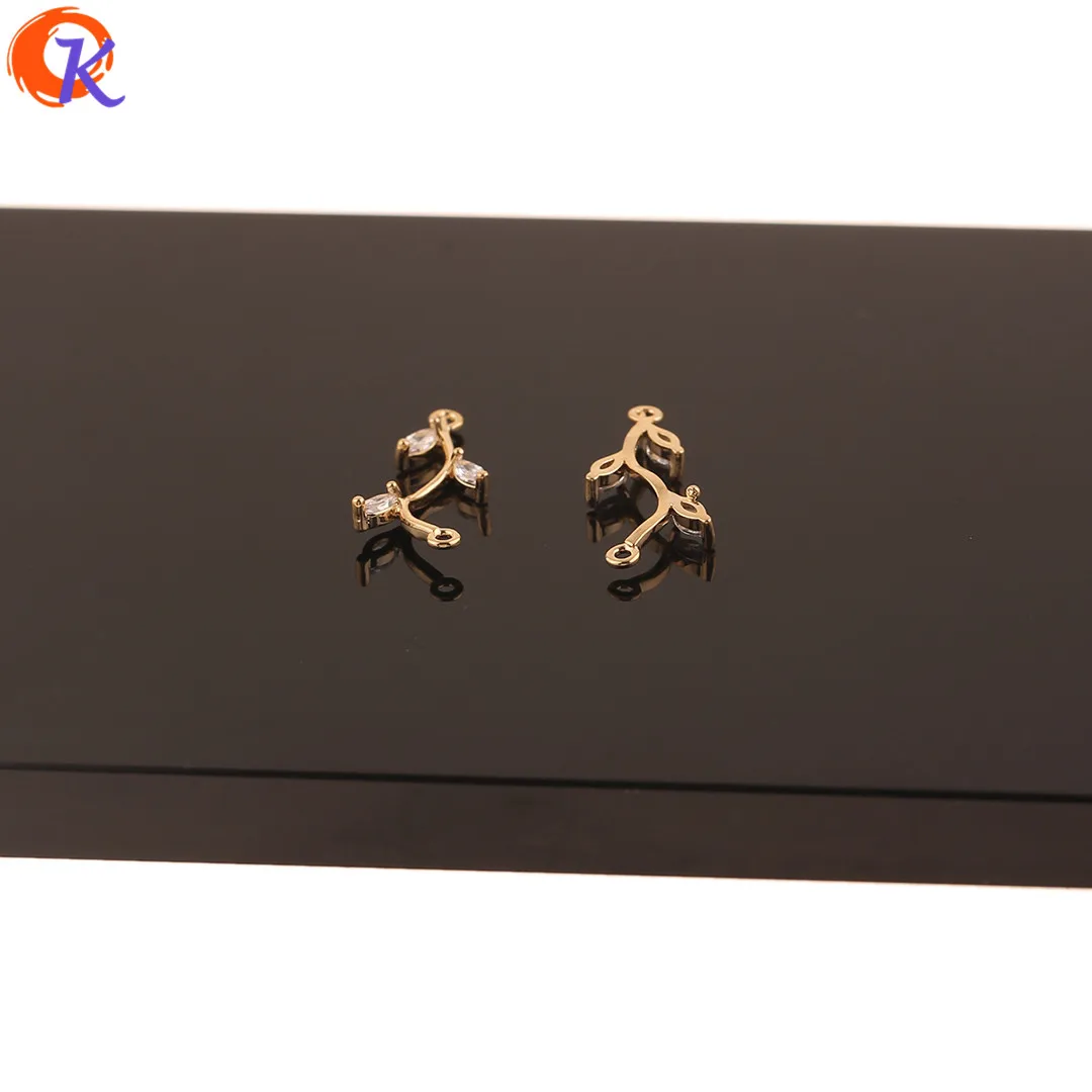 Cordial Design 30Pcs 10*22MM Jewelry Accessories/CZ Earring Connector/Genuine Gold Plating/DIY Making/Hand Made/Earring Findings