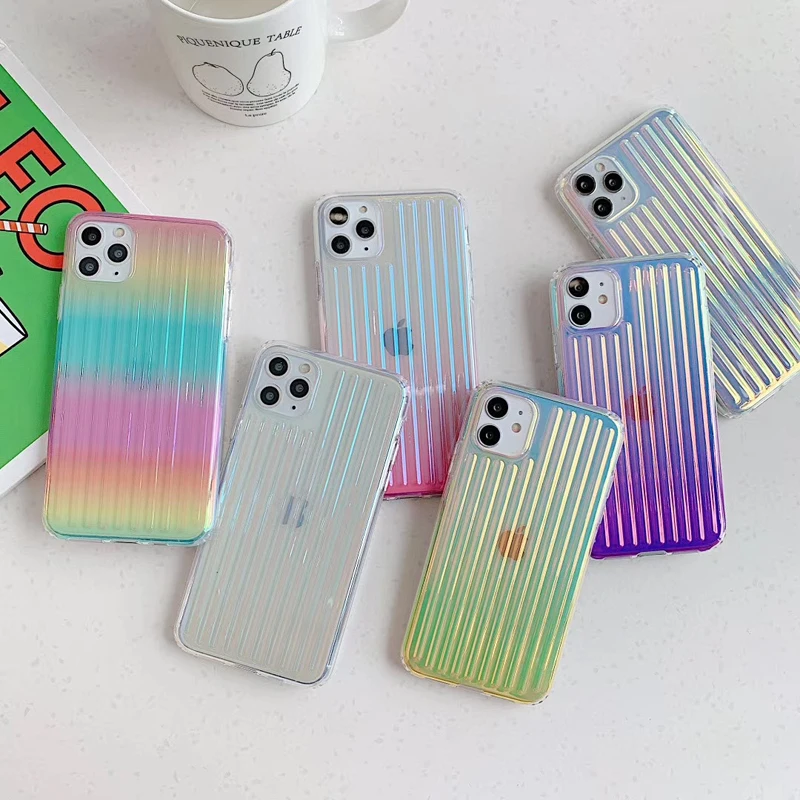 Gradient Rainbow Laser Luggage Cases For iPhone 11 12 Pro Max XR 7 8 Plus Half-Transparent Soft Side Fundas Cover
Gradient Rainbow Laser Luggage Cases For iPhone 11 12 Pro Max XR 7 8 Plus Half-Transparent Soft Side Fundas Cover