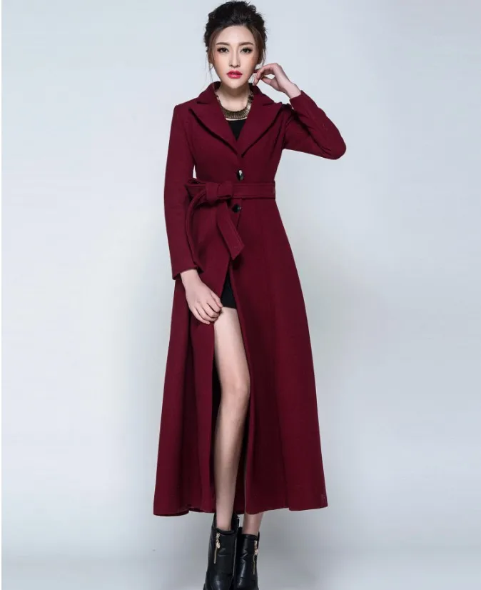 

Clearance ! Women's Autumn and Winter Long Wool Coats Suit Collar Slim Camel Woolen Jacket Double-breasted Trench Outwear
