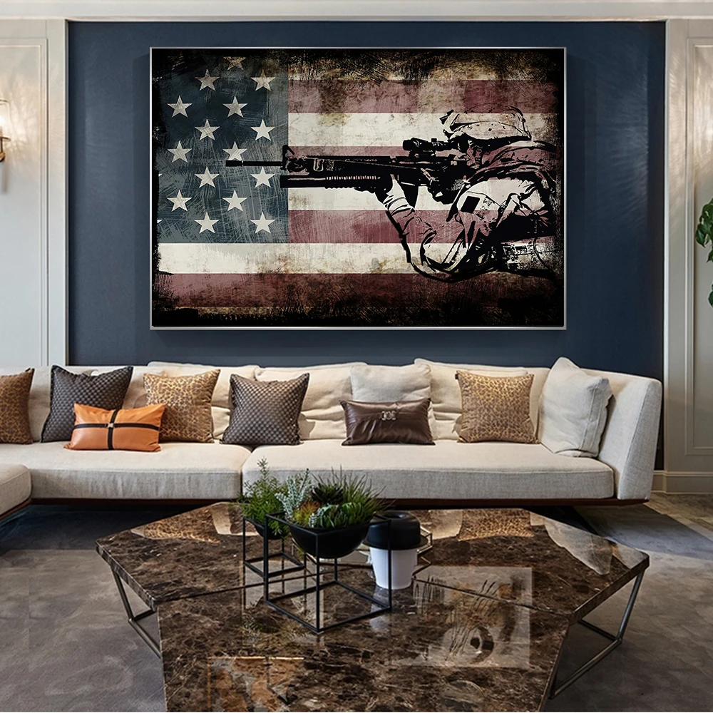 USA Flag Vintage Solider Canvas Art Wall Decor Posters and Prints HD Canvas Painting USA Flag Wall Art for Living Room Office
USA Flag Vintage Solider Canvas Art Wall Decor Posters and Prints HD Canvas Painting USA Flag Wall Art for Living Room Office