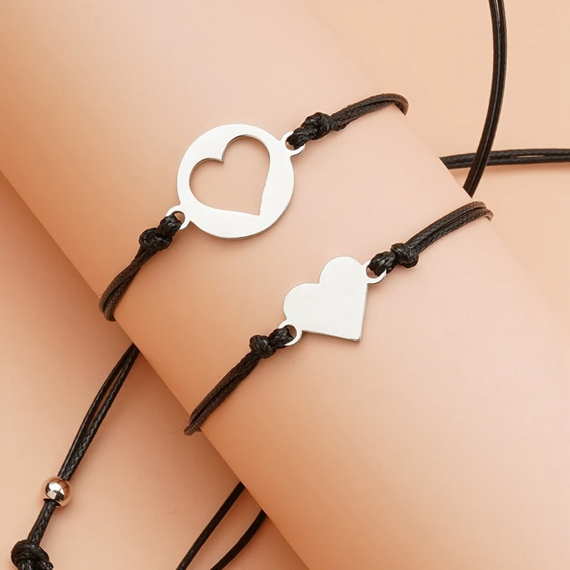 2Pcs/Set Sisters Charm Bracelets Stainless Steel Anti Allergy Birthday Gift Unique New Heart Shape Jewelrys
2Pcs/Set Sisters Charm Bracelets Stainless Steel Anti Allergy Birthday Gift Unique New Heart Shape Jewelrys