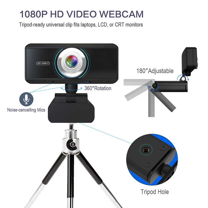 HD 1080P Webcam Desktop Laptop Video Calling Camera with Microphone Home Office SGA998
HD 1080P Webcam Desktop Laptop Video Calling Camera with Microphone Home Office SGA998