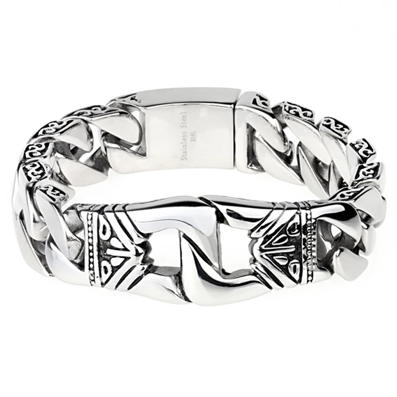 316L Stainless Steel Silver Handcuff Bracelets For Men 18mm Heavy Chunky Linking Chain Bracelet Homme Jewelry Accessory
316L Stainless Steel Silver Handcuff Bracelets For Men 18mm Heavy Chunky Linking Chain Bracelet Homme Jewelry Accessory