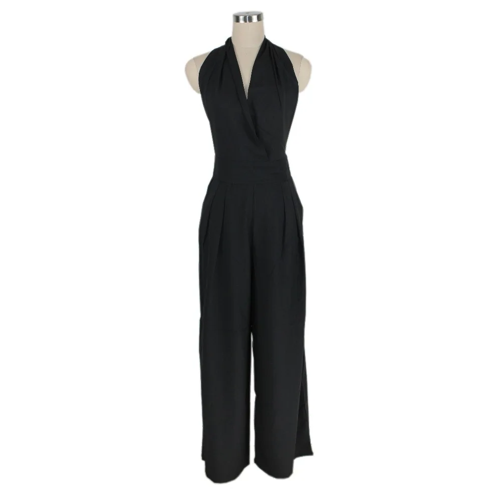 Sexy Jumpsuits Backless V-neck Solid Color Wide-Leg Siamese Trousers Black Blue Purple Chiffon Romper
Sexy Jumpsuits Backless V-neck Solid Color Wide-Leg Siamese Trousers Black Blue Purple Chiffon Romper