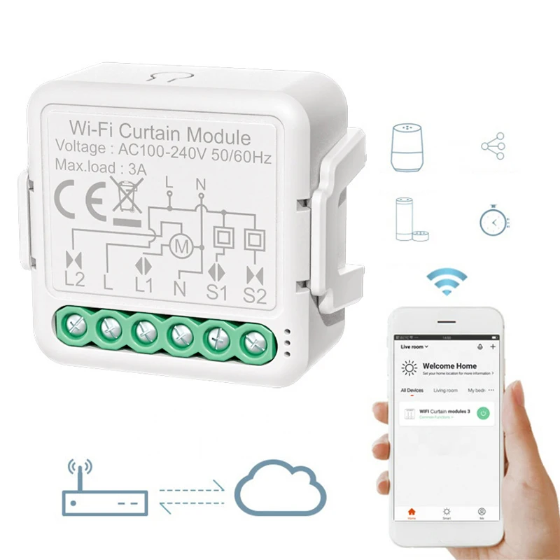 Tuya WiFi Smart Curtain Blinds Module Switch Roller Shutter Motor DIY Module Smart Life App Control Works With Alexa Google Home
Tuya WiFi Smart Curtain Blinds Module Switch Roller Shutter Motor DIY Module Smart Life App Control Works With Alexa Google Home