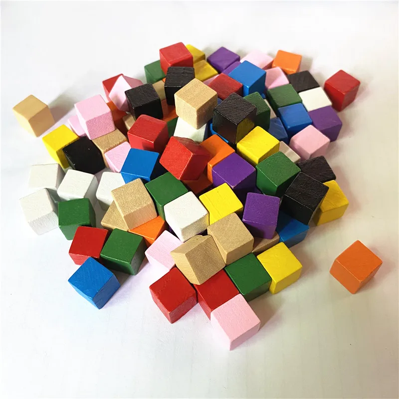 100Pcs/lots 10mm Wood Cubes Colorful Dice Chess Pieces Right Angle For Token Puzzle Board Games Early Education Free shipping
100Pcs/lots 10mm Wood Cubes Colorful Dice Chess Pieces Right Angle For Token Puzzle Board Games Early Education Free shipping