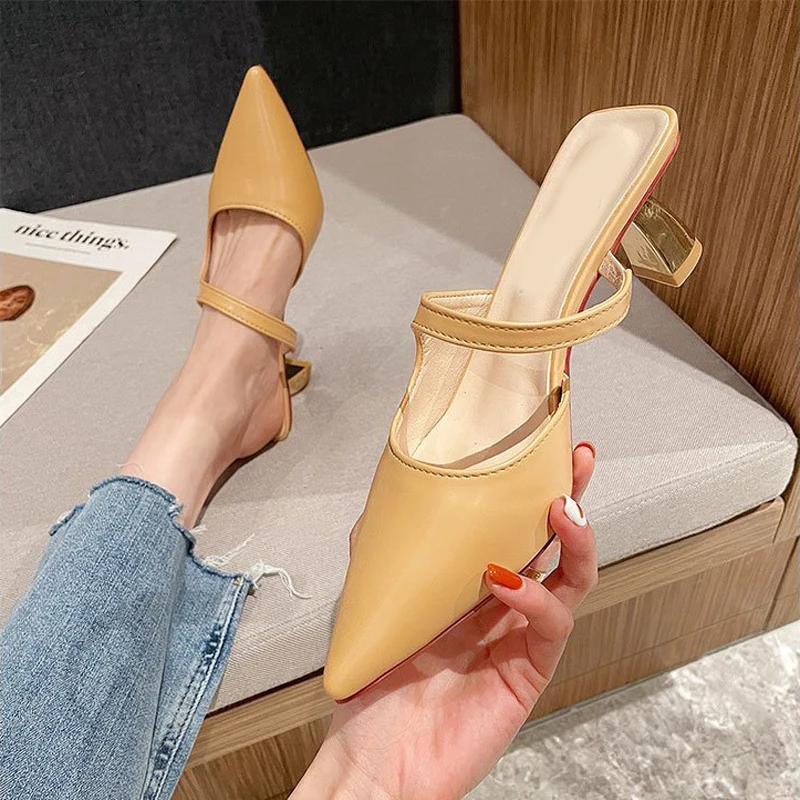 Women's Shoes 2022 Summer New Luxury Women Mules Fashion Pointed Stiletto Heels Slides Ladies Fretwork Sandals Woman Flip Flop
Women's Shoes 2022 Summer New Luxury Women Mules Fashion Pointed Stiletto Heels Slides Ladies Fretwork Sandals Woman Flip Flop