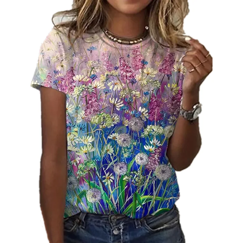 Beautiful Flower 3D Pattern Women's Clothing Short Sleeve T-shirt Outdoor Streetwear Women's Cloth Top T-shirt Women
Beautiful Flower 3D Pattern Women's Clothing Short Sleeve T-shirt Outdoor Streetwear Women's Cloth Top T-shirt Women