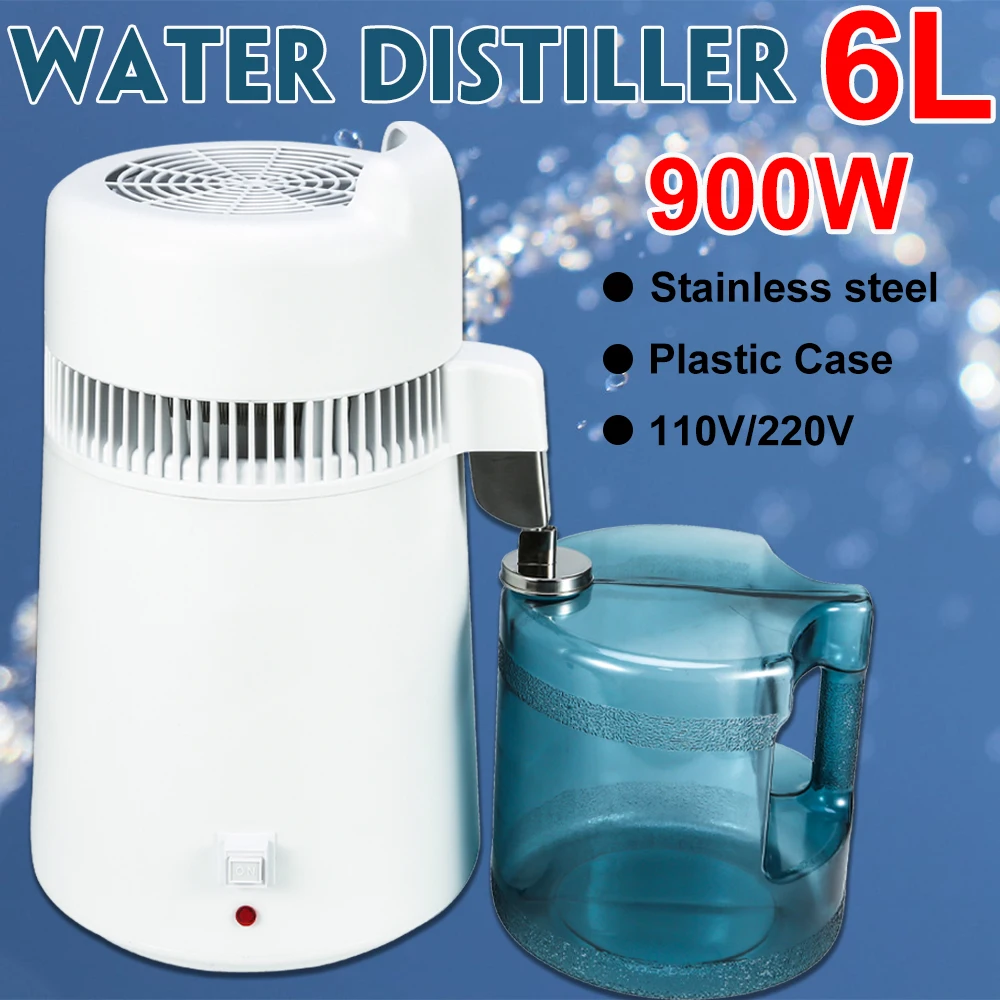 900W 6L Household Pure Water Distiller Machine Distilled Water Distillation Purifier Filter Stainless Steel Glass Jar
900W 6L Household Pure Water Distiller Machine Distilled Water Distillation Purifier Filter Stainless Steel Glass Jar