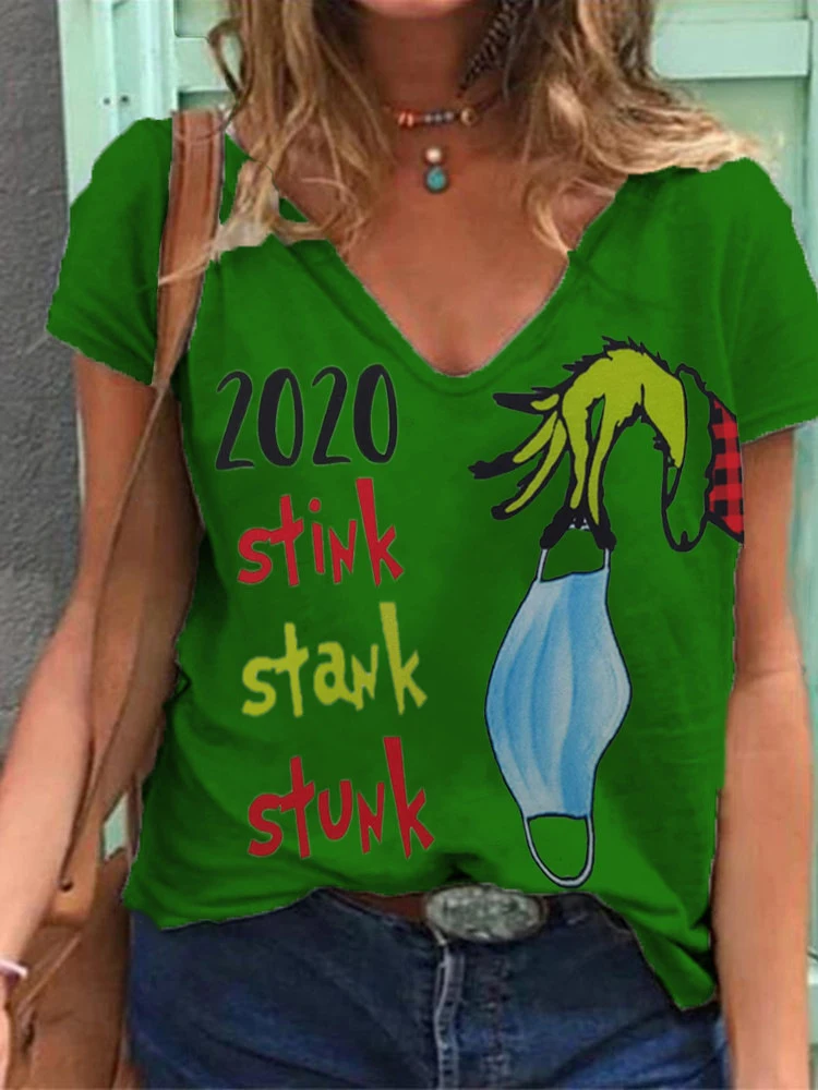 2020 Summer V Neck Solid Color Letter Print Women Casual T-Shirt Ladies Plus Size Mask Print Short Sleeve Pullover Loose Tops
2020 Summer V Neck Solid Color Letter Print Women Casual T-Shirt Ladies Plus Size Mask Print Short Sleeve Pullover Loose Tops