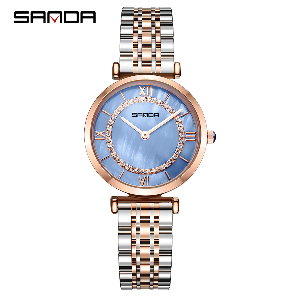 SANDA 2020 Hot Sell Waterproof Women Watch Charming Crystals Inlaid Slender Steel Strap Quartz Wristwatch Relogio Feminino 1011
SANDA 2020 Hot Sell Waterproof Women Watch Charming Crystals Inlaid Slender Steel Strap Quartz Wristwatch Relogio Feminino 1011