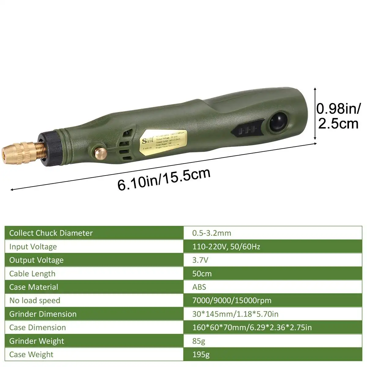 3 Speed 15000rpm Mini Electric Grinder Cordless Grinding Machine Carving Engraving Pen Trimming Polishing Micro Drilling Tool
3 Speed 15000rpm Mini Electric Grinder Cordless Grinding Machine Carving Engraving Pen Trimming Polishing Micro Drilling Tool