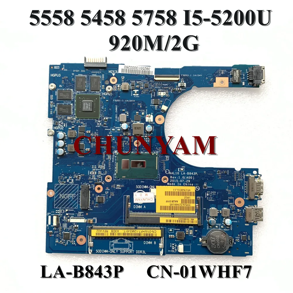 Новая деталь 920M 2G для ноутбука dell inspiron 5558 5458 5758 материнская плата системная 100%