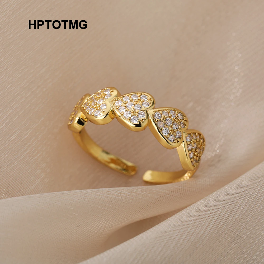 CZ Pave Zircon Love Heart Gold Open Rings for Women Men Punk Vintage Stainless Steel Wedding Rings 2022 Trend Jewelry Gift
CZ Pave Zircon Love Heart Gold Open Rings for Women Men Punk Vintage Stainless Steel Wedding Rings 2022 Trend Jewelry Gift