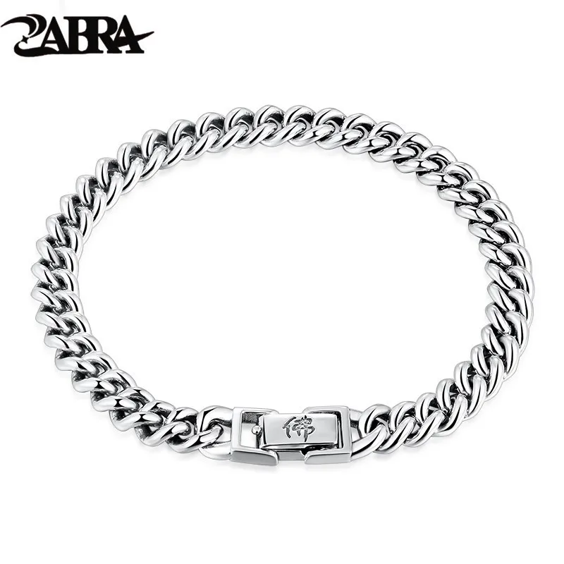 ZABRA Solid 925 Sterling Silver Chain Link Bracelet Buddha Six Words Engrave 6mm Wide Punk Rock Vintage Biker Men Gift Jewelry
ZABRA Solid 925 Sterling Silver Chain Link Bracelet Buddha Six Words Engrave 6mm Wide Punk Rock Vintage Biker Men Gift Jewelry