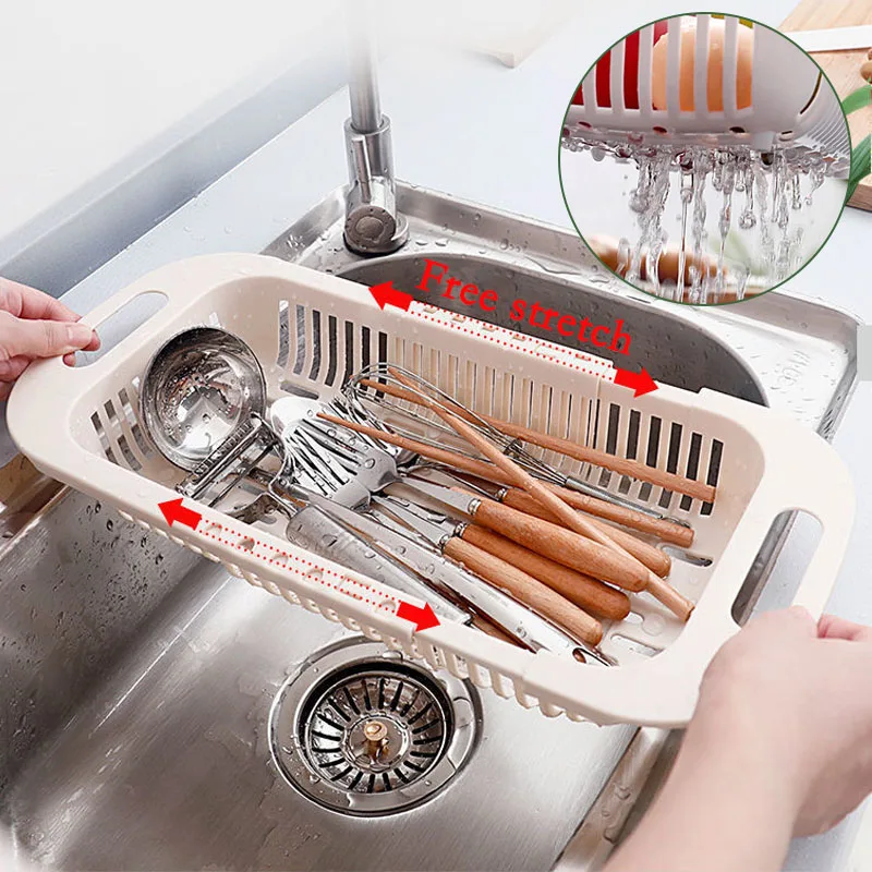 Retractable Drain Basket Kitchen Storage Container Multi-Purpose Washing Basket Sink Organizer Hollow Fruit Baskets Shelf
Retractable Drain Basket Kitchen Storage Container Multi-Purpose Washing Basket Sink Organizer Hollow Fruit Baskets Shelf