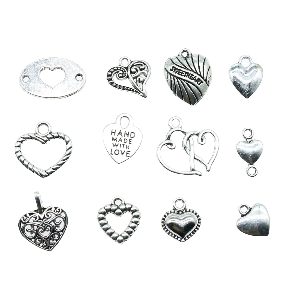 20pcs Hearts Charms Antique Silver Color Small Heart Charms Jewelry DIY Heart Charms For Bracelet Making 
20pcs Hearts Charms Antique Silver Color Small Heart Charms Jewelry DIY Heart Charms For Bracelet Making